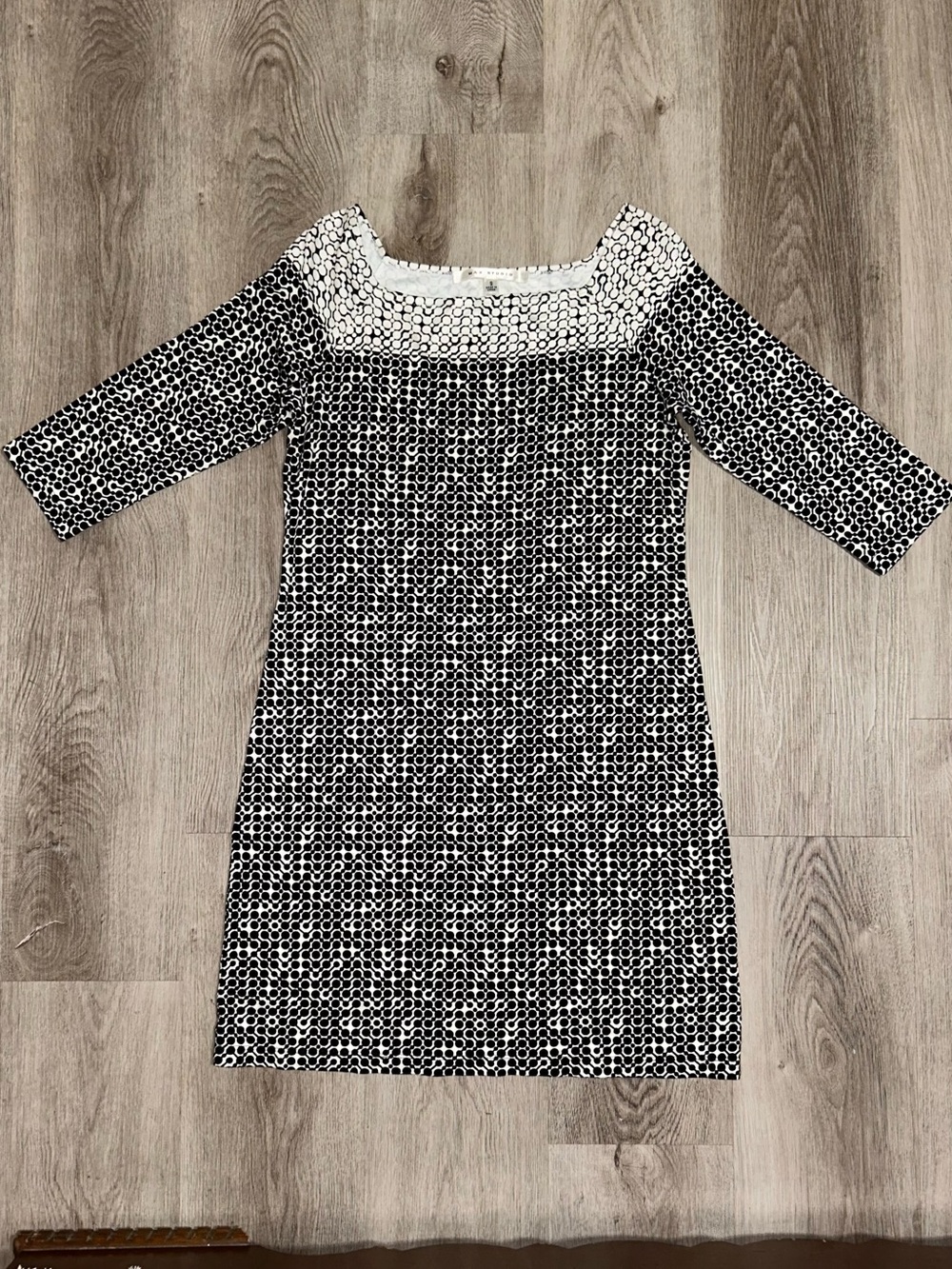 Max Studio Black and White Square-Neck Mini Dress
